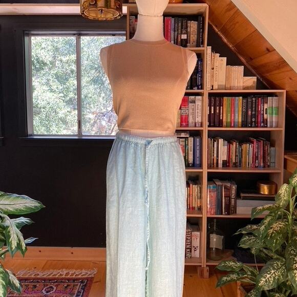 Linen Pants Blue - Picture 1 of 6